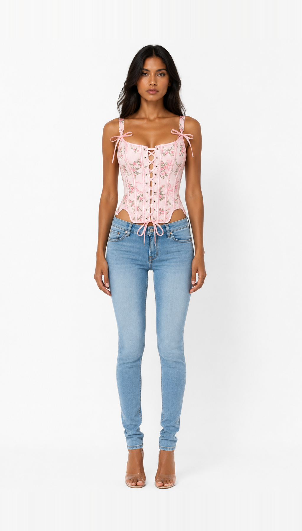 Fleur Corset Top Pink