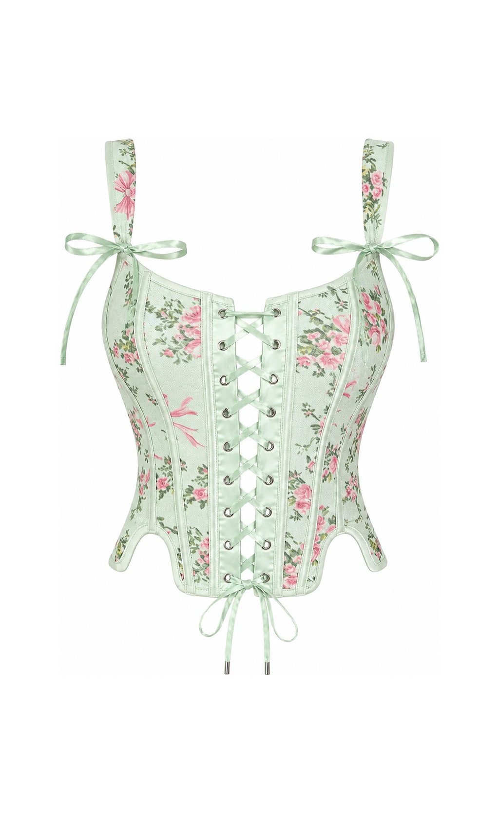 Fleur Corset Top Light Green
