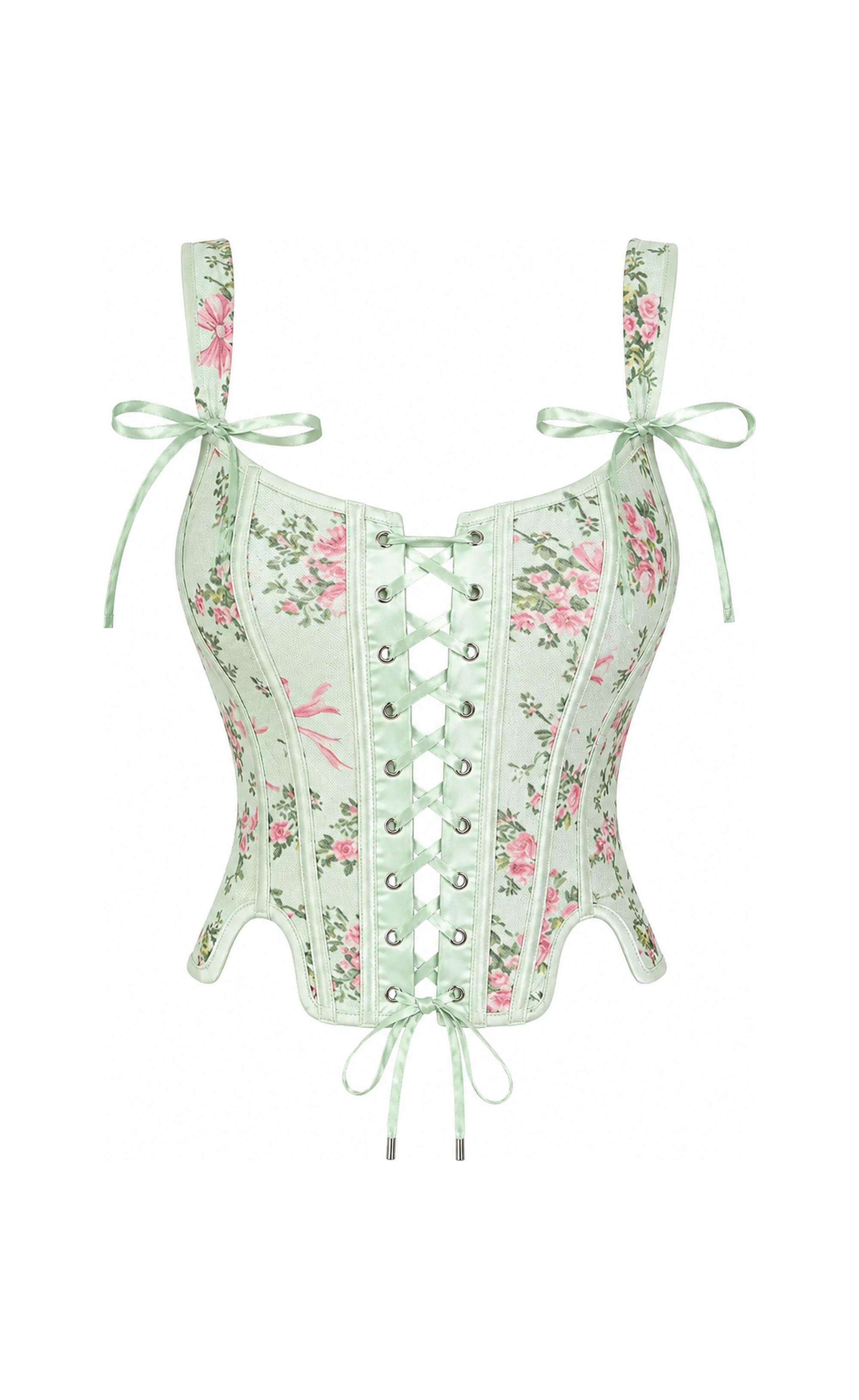 Fleur Corset Top Light Green